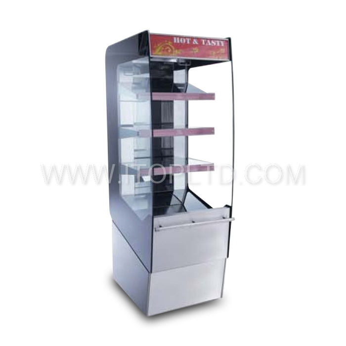 commercial glass food warmer display showcase for sale