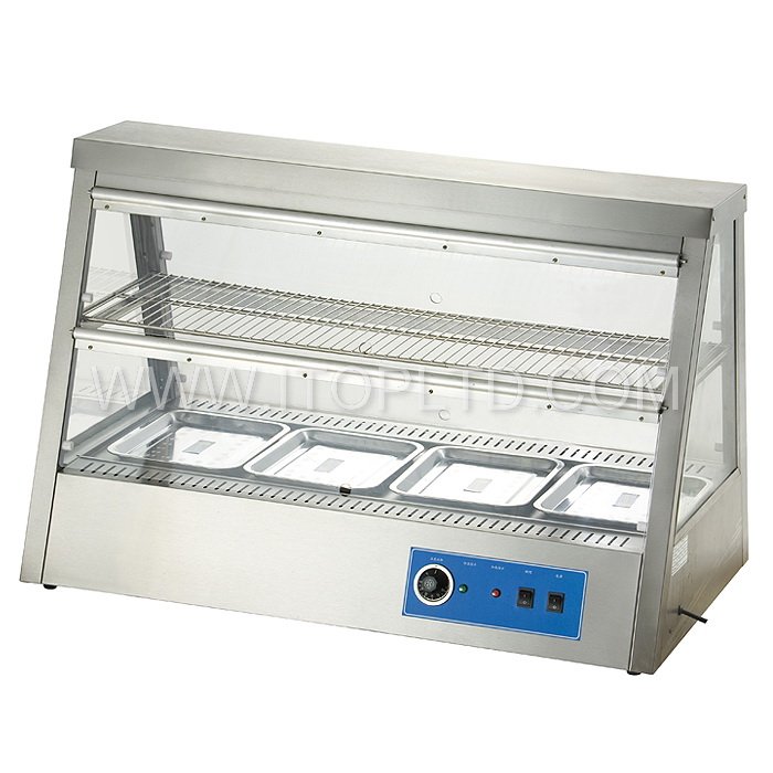 glass food warmer for catering display showcase