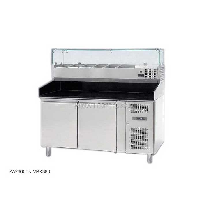 with glass refrigerated displayer for pizza