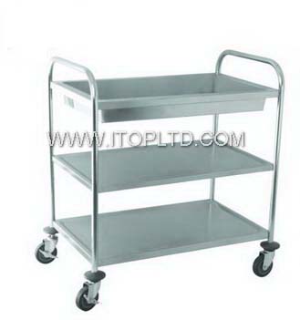 Three-layer dish and bowl stainless steel Collecting cart