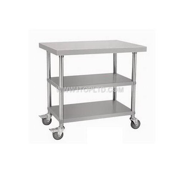 with wheels 3 tiers worktable