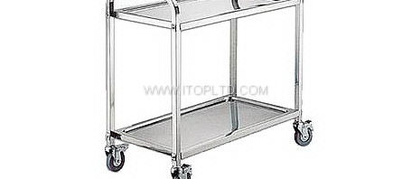 stainless steel 2 Tiers  Assembled Dinning Cart