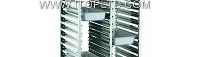 stainless steel 6 pans  highter double row Tray Trolley