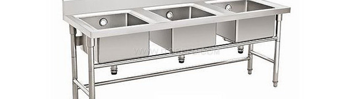 stainless steel Apply to kitchen like in hotel Triple Sink Bench