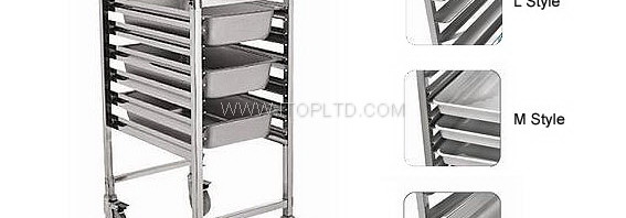 stainless steel  Single Row 6 Layers tray rack trolley