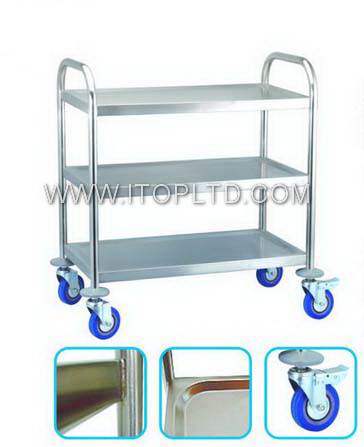 stainless steel Three-layer Round Tube Dining Trolley