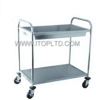 stainless steel Two-layer dish and bowl cart