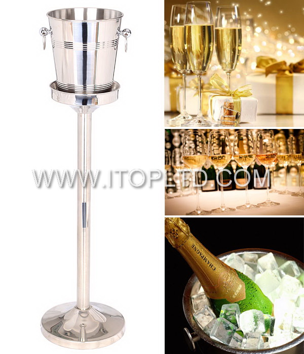 champán de lujo marco cubo de hielo de acero inoxidable