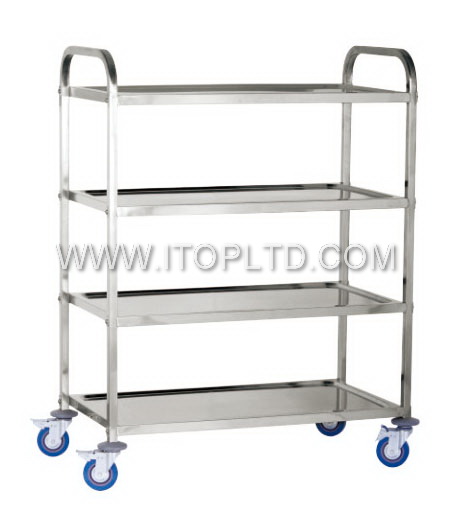 stainless steel square tube 4 layer wheel trolleys