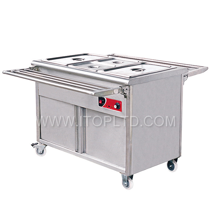 stand style electric bain marie with cabinet